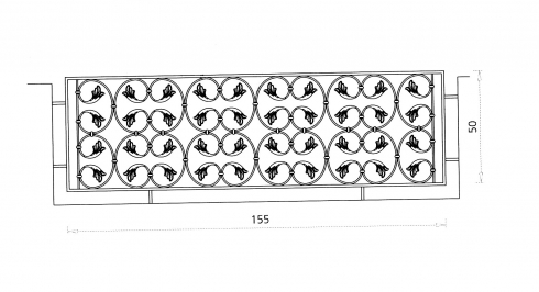 Grille en fer forgé Flora