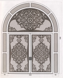 Porte en fer forgé et découpe laser Orient