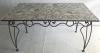 table fer forgé et carrealage 160x80 marron